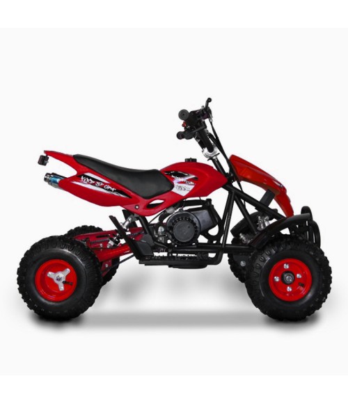 Mini Quad KXD M4 49cc Dragon File - Colore Rosso - Vista Laterale