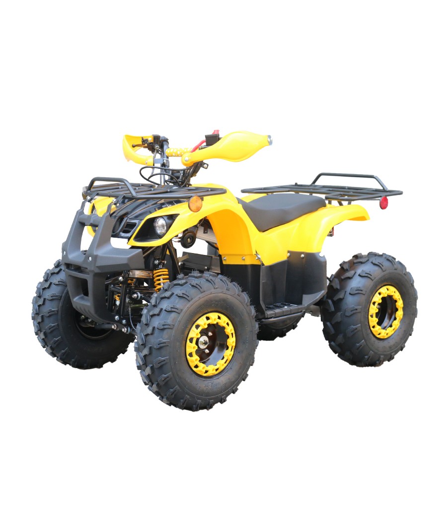 Quad Mini Quad Elettrico Compatto Motors E-ATV 1000w 48V Ruote 8 - Colore Giallo - Vista Frontale Sinistra