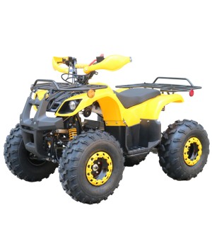 Quad Mini Quad Elettrico Compatto Motors E-ATV 1000w 48V Ruote 8 - Colore Giallo - Vista Frontale Sinistra