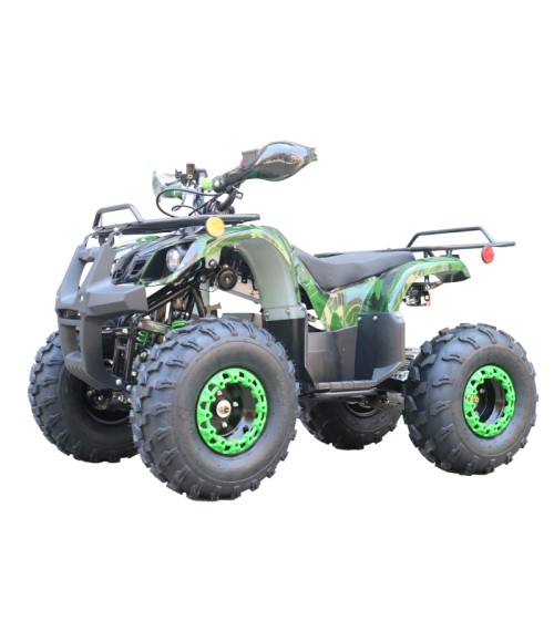 Quad Mini Quad Elettrico Compatto Motors E-ATV 1000w 48V Ruote 8 - Colore Verde - Vista Frontale Sinistra