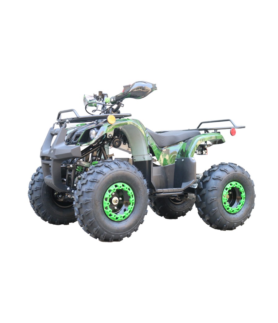 Quad Mini Quad Elettrico Compatto Motors E-ATV 1000w 48V Ruote 8 - Colore Verde - Vista Frontale Sinistra