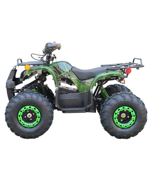 Quad Mini Quad Elettrico Compatto Motors E-ATV 1000w 48V Ruote 8 - Colore Verde - Vista Laterale Sinistra