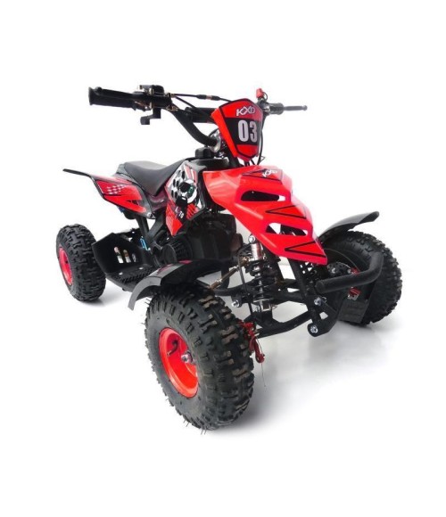 Mini Quad KXD M5 49cc ruote 4" - Colore Rosso - Vista Frontale Destra