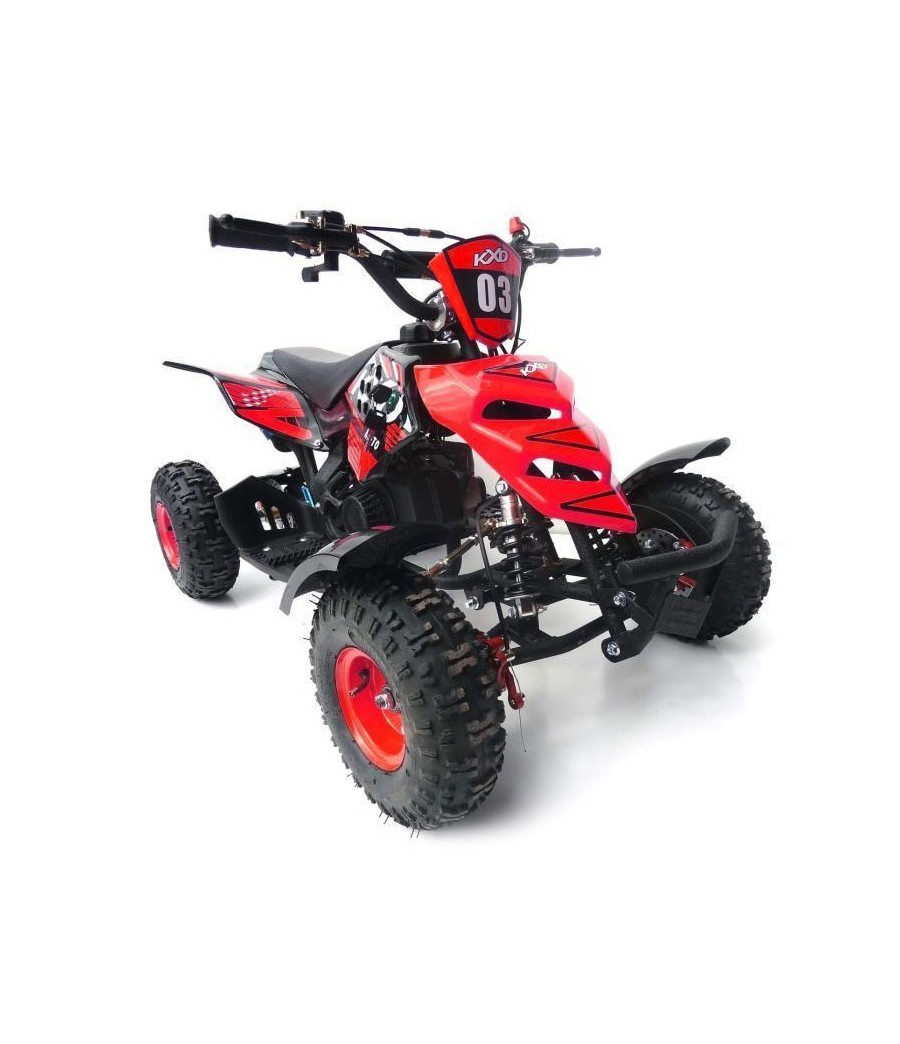 Mini Quad KXD M5 49cc ruote 4" - Colore Rosso - Vista Frontale Destra