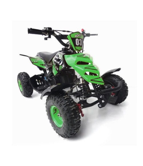 Mini Quad KXD M5 49cc ruote 4" - Colore Verde - Vista Frontale Destra