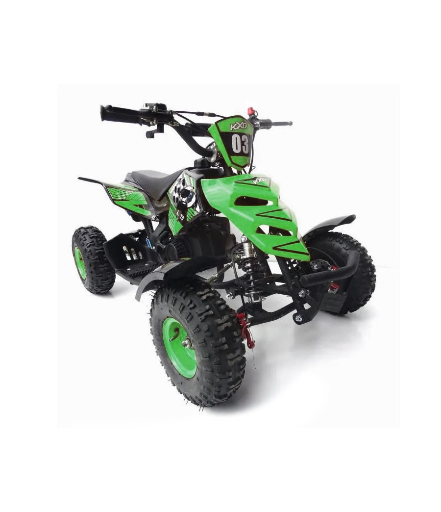 Mini Quad KXD M5 49cc ruote 4" - Colore Verde - Vista Frontale Destra