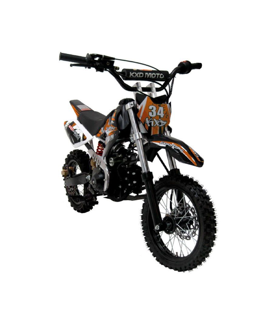 PitBike KXD 607 14/12 Auto - Colore Arancione - Vista Frontale Destra