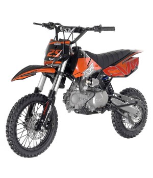 Pit Bike Apollo RFZ Gazelle 125cc 14/12 - 4 Marce - Colore Arancione - Vista Frontale Sinistra