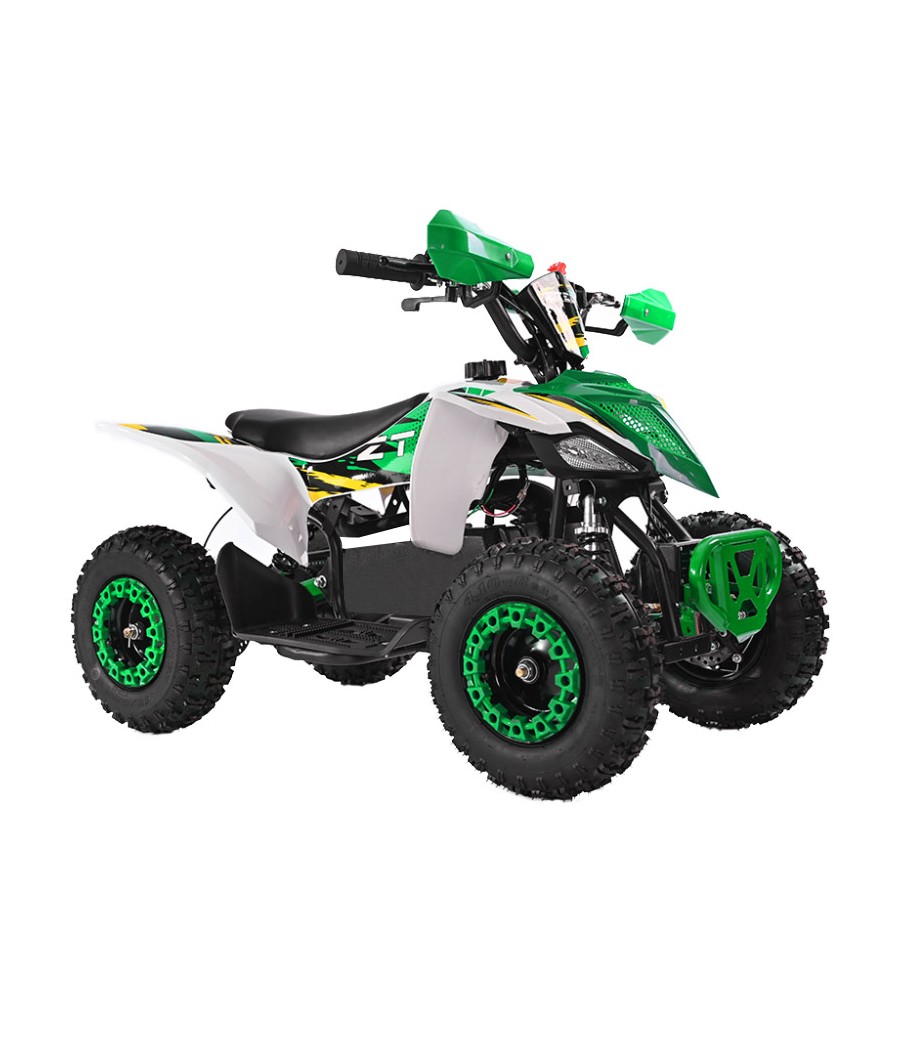 Mini Quad Elettrico Ztech E-Storm 1000W 36V Ruote 6 Colore Verde - Vista Frontale Destra