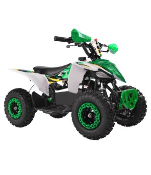 Mini Quad Elettrico Ztech E-Storm 1000W 36V Ruote 6 Colore Verde - Vista Frontale Destra