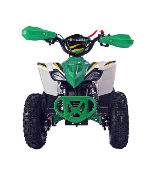 Mini Quad Elettrico Ztech E-Storm 1000W 36V Ruote 6 Colore Verde - Vista Frontale