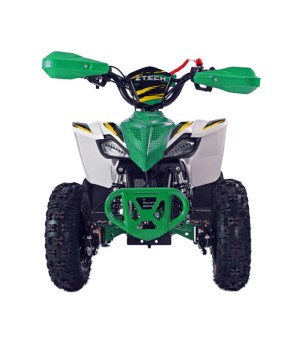 Mini Quad Elettrico Ztech E-Storm 1000W 36V Ruote 6 Colore Verde - Vista Frontale