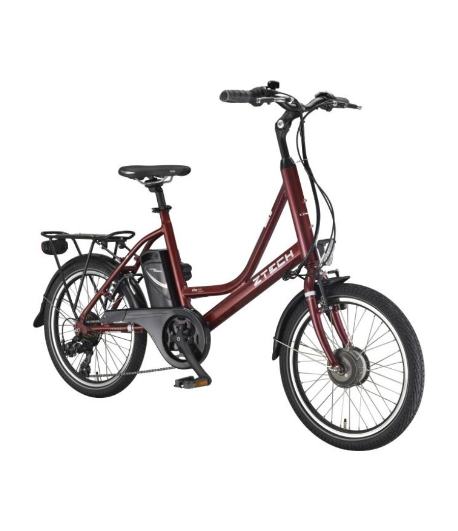 Bici Elettrica ZTECH ZT-73 250W - Colore Rosso - Vista Frontale Destra