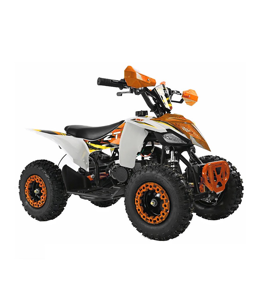 Mini Quad Ztech Storm ATV49F Ruote 6 - Colore Arancione - Vista Frontale Destra