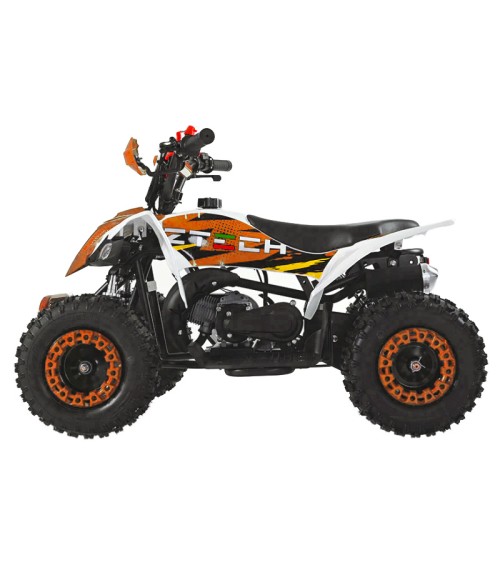 Mini Quad Ztech Storm ATV49F Ruote 6 - Colore Arancione - Vista Laterale Sinistra