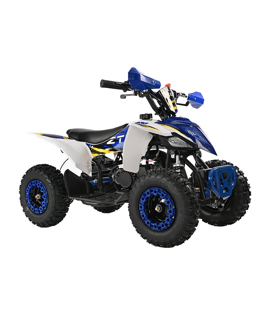 Mini Quad Ztech Storm ATV49F Ruote 6 - Colore Blu - Vista Frontale Destra