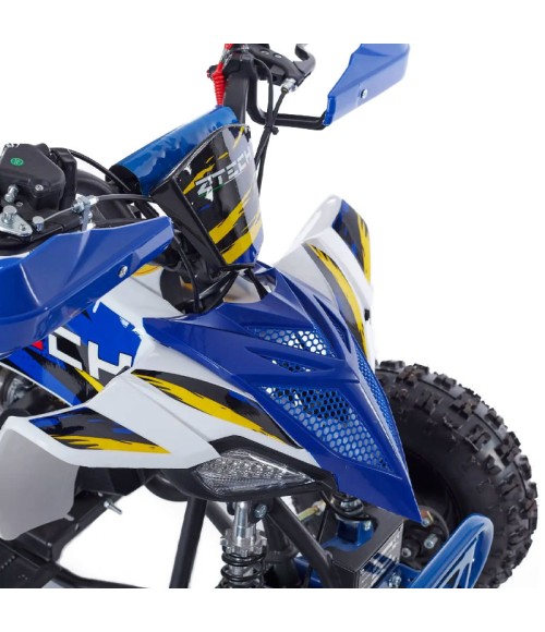 Mini Quad Ztech Storm ATV49F Ruote 6 - Colore Blu - Dettaglio Frontale