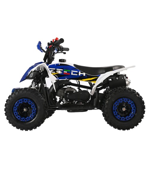 Mini Quad Ztech Storm ATV49F Ruote 6 - Colore Blu - Vista Laterale Sinistra