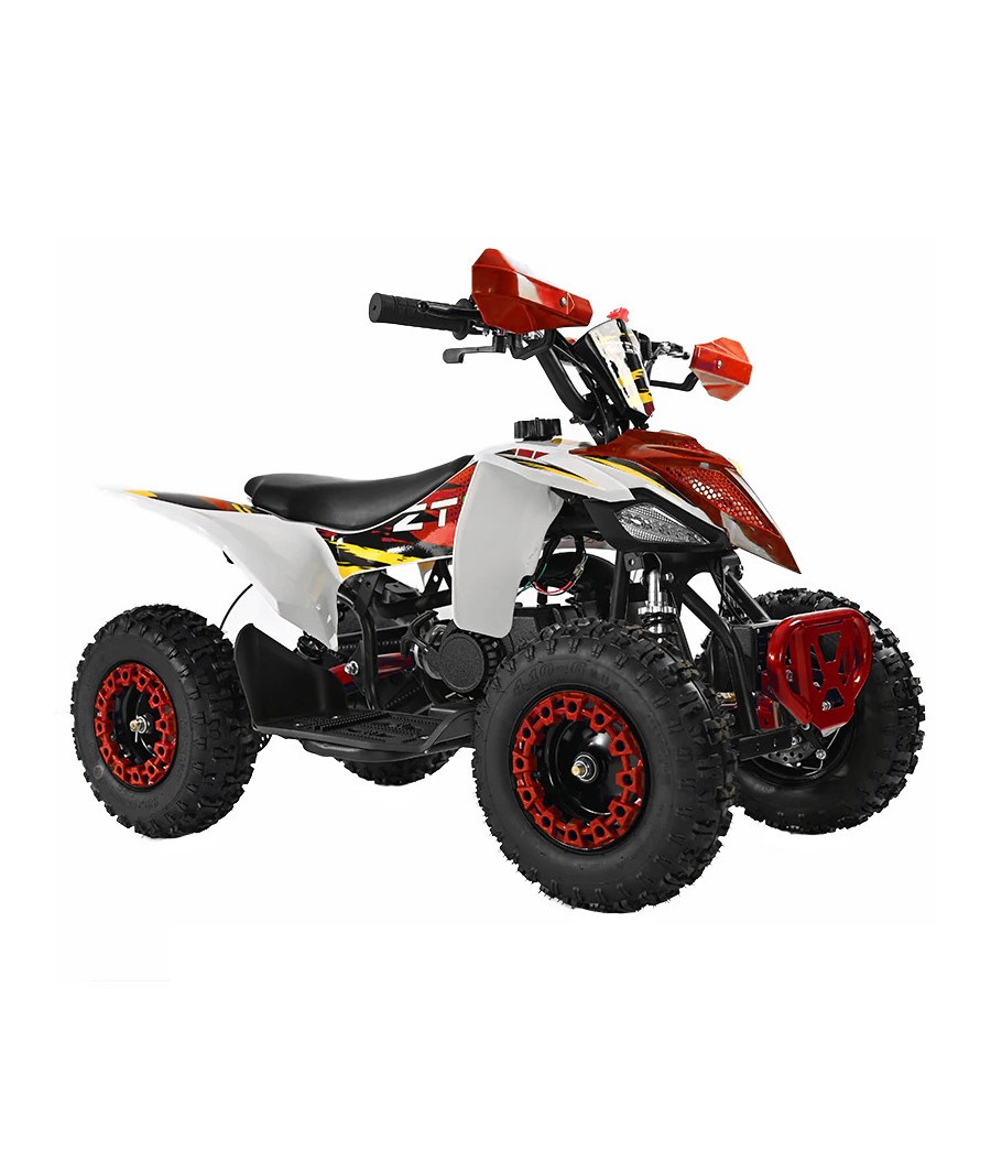 Mini Quad Ztech Storm ATV49F Ruote 6 - Colore Rosso - Vista Frontale Destra