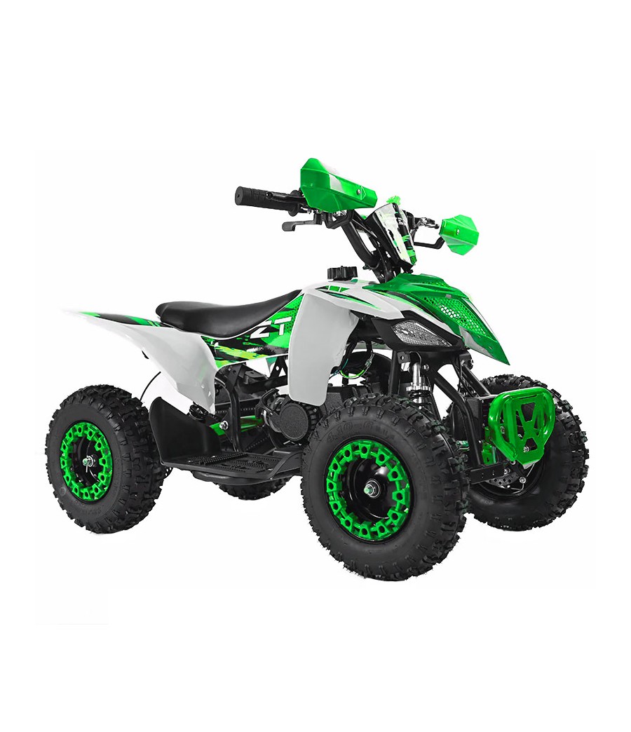 Mini Quad Ztech Storm ATV49F Ruote 6 - Colore Verde - Vista Frontale Destra