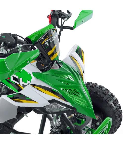 Mini Quad Ztech Storm ATV49F Ruote 6 - Colore Verde - Dettaglio Frontale