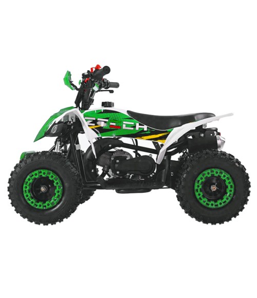 Mini Quad Ztech Storm ATV49F Ruote 6 - Colore Verde - Vista Laterale Sinistra