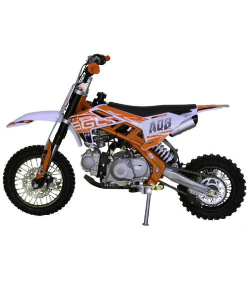 Mini Cross EGL A08 Pro 110cc 4 Tempi R12/10 - Colore Arancione - Vista Laterale Sinistra