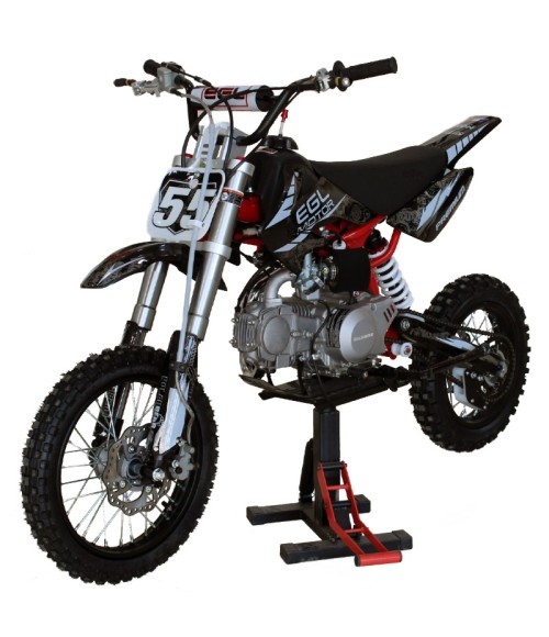 Pitbike EGL Raff Premium 125cc 14/12 Manuale - Colore Nero - Vista Frontale Sinistra