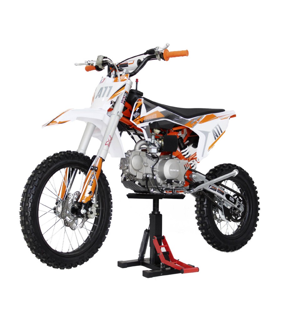 Pitbike EGL Levante A11 PRO 125cc 17/14 4 Marce - Colore Arancione - Vista Frontale Sinistra