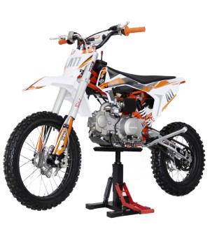 Pitbike EGL Levante A11 PRO 125cc 17/14 4 Marce - Colore Arancione - Vista Frontale Sinistra