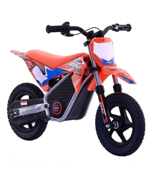 Mini Cross Elettrica Bambino Roan Warrior MX-E250 - Colore Arancione - Vista Frontale Destra