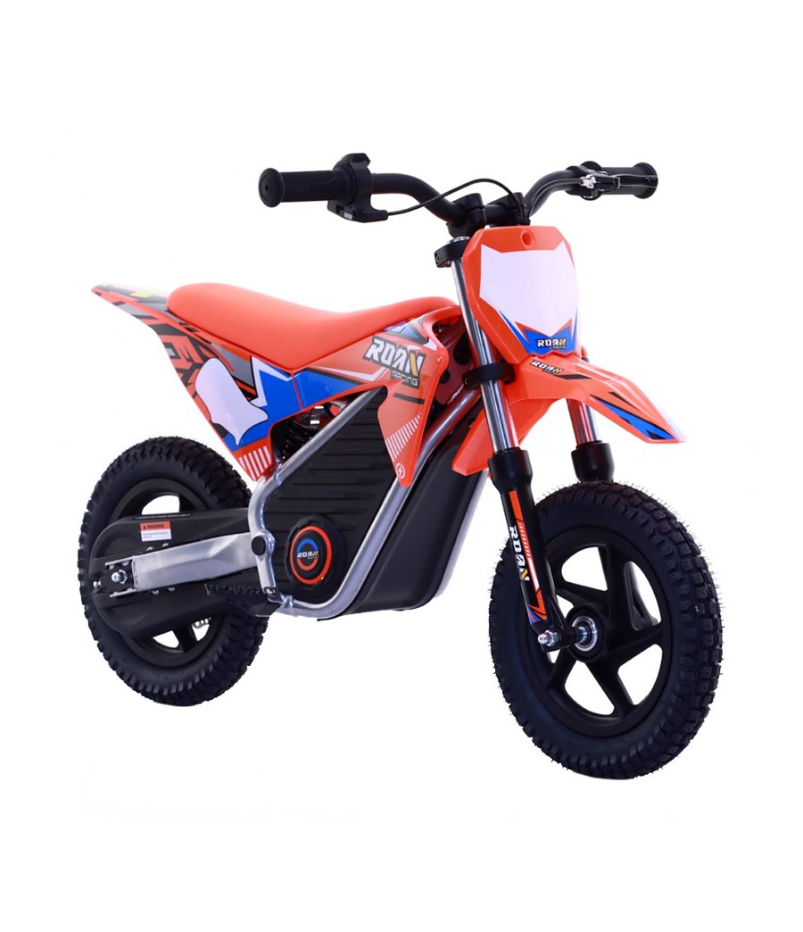 Mini Cross Elettrica Bambino Roan Warrior MX-E250 - Colore Arancione - Vista Frontale Destra