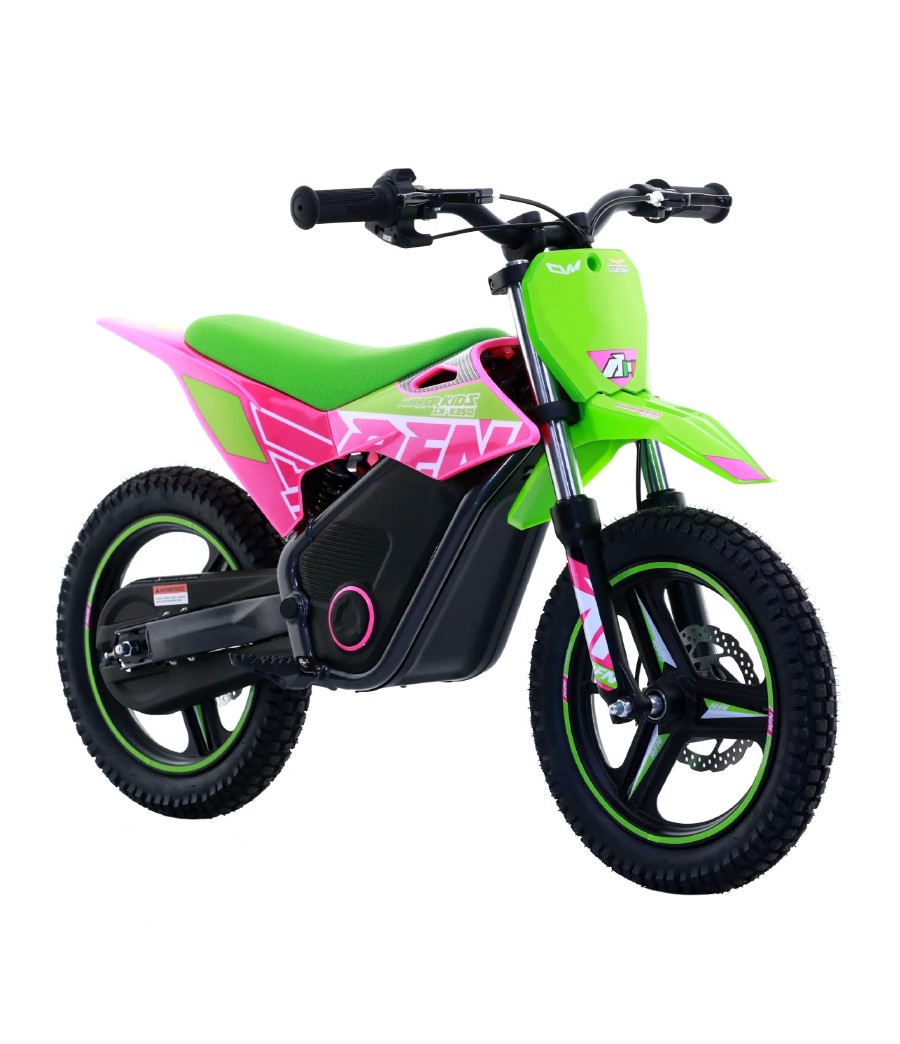 Mini Cross Elettrica Bambino RFN Warrior Kids SX-E350  - Colore Verde - Vista Frontale Destra