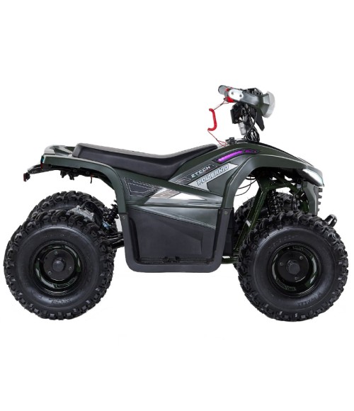 Mini Quad E-ATV Ztech Powerkid 750W Ruote 7" - Colore Verde - Vista Laterale Destra