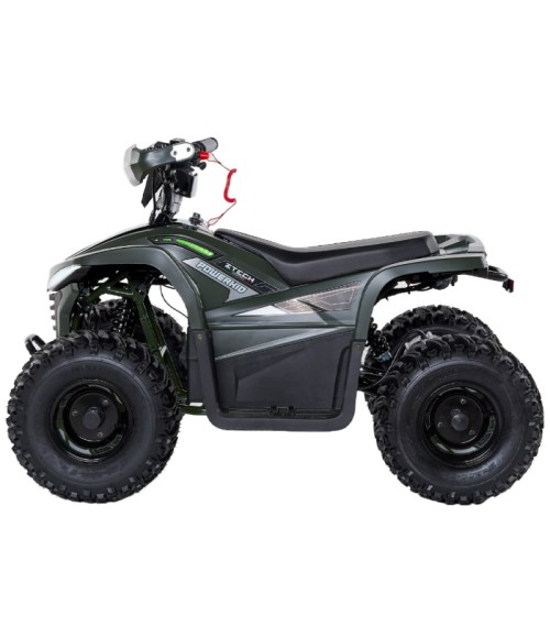 Mini Quad E-ATV Ztech Powerkid 750W Ruote 7" - Colore Verde - Vista Laterale Sinistra