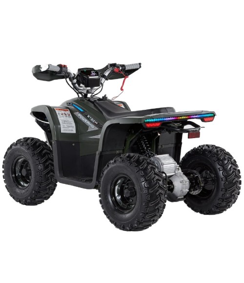 Mini Quad E-ATV Ztech Powerkid 750W Ruote 7" - Colore Verde - Vista Posteriore Sinistra