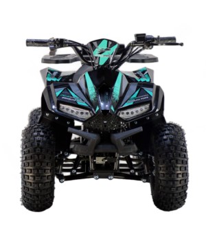 Mini Quad Elettrico KXD E-Naples 1000W Ruota 7" - Colore Azzurro - Vista Frontale